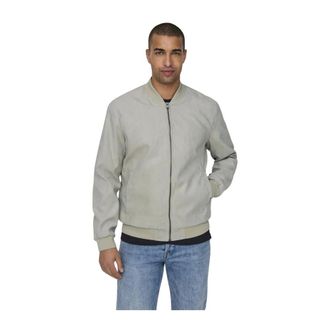 Only & Sons Only & Sons, Jassen, Heren, Grijs, XL, Su&egrave;de, Lucas Fake Suede Bomber