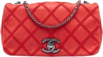 Chanel Pre-owned Flap Bag - Dames - Vintage Schoudertas - Rood - ONE Size - Leer - Vintage