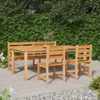 vidaXL Juego De Comedor Para Jard&iacute;n 4 Piezas Madera Maciza De Teca Vidaxl