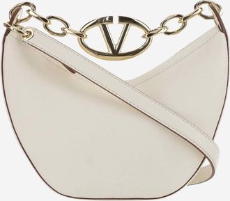 Valentino Garavani Mini Hobo Vlogo Moon Bag In Nappa Leather With Chain