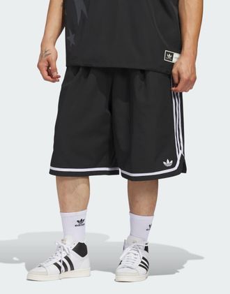 adidas Originals Originals - Pantaloncini da basket lunghi neri-Nero