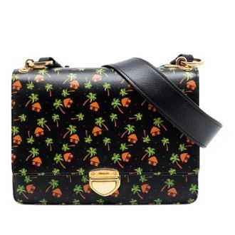 Prada Pre-owned Printed Saffiano Crossbody Tas - Dames - Pre-owned - Zwart - Maat: ONE Size Leer