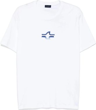 Paul & Shark Tops, Heren, Wit, 3Xl, Katoen, T-shirt van Supima-katoenjersey met Fin-borduursel