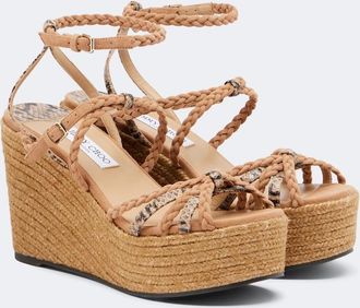 Jimmy Choo London Nyra braided leather espadrille wedges