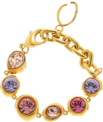 Oscar De La Renta Hammered Stones Chain Bracelet