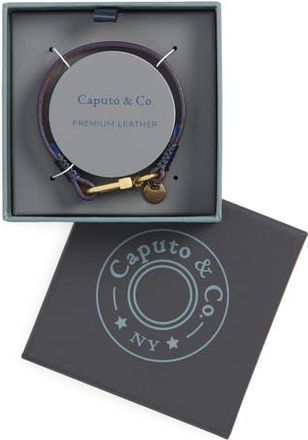 Caputo & Co. Mens Contrast Edge Leather Bracelet in Taupe at Nordstrom Rack