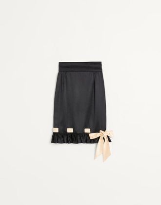 Valentino Double Satin Midi Skirt Wo