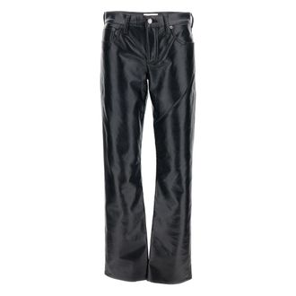 A Gold E Leather Pants Nero-Donna