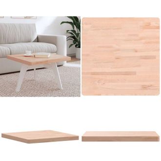 vidaXL Piano per Tavolo 60x60x4 cm Quadrato Legno Massello di Faggio - Tavolo in legno - Piano per tavolo