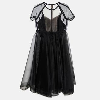 Alex Perry Black Mesh Briony Gown