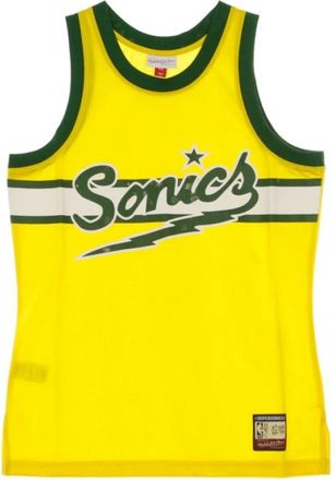 Mitchell & Ness Basketball BA Team Heritage Tank Tank Top - Heren - Tops zonder mouwen - Geel - XL - Tops