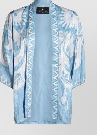 Etro relaxed fit top with printed 3/4 sleeves