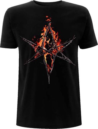 Bring Me The Horizon T Shirt Flaming Hex Band Logo Official Mens Black M