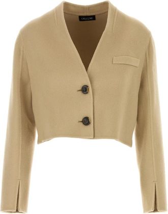 Del Core Cropped Boxy Jacket - Dames - Blazers - Beige - M - Jassen
