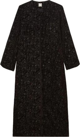 Ines De La Fressange Rusalka geborduurde jas - Dames - Mantel - Zwart - XS - Leer - Jassen