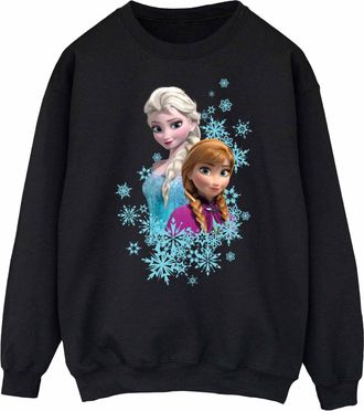 Disney Dames/Dames Frozen Elsa en Anna Zussen Sweatshirt (Zwart)