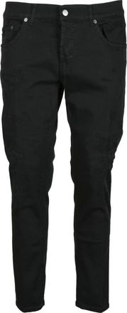 Dondup Jeans, Heren, Zwart, W36, Katoen, Mius Jeans met Knoopsluiting