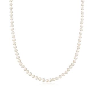 RS Pure by Ross-Simons 4-4.5mm Cultured Pearl Necklace in 14kt Yellow Gold