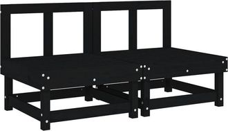 vidaXL Sof&aacute;s Centrales De Jard&iacute;n 2 Uds Madera Maciza De Pino Negro Vidaxl