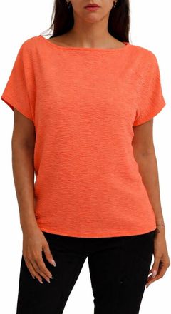 Cyrus Textured Boat Neck Top in Living Coral at Nordstrom Rack, Size X-Large