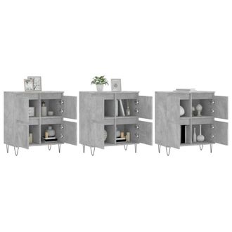 Berkfield Home Sideboards 3 pcs Concrete Grey Engineered Wood