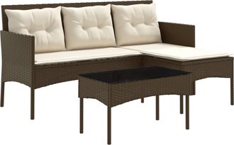 vidaXL Conjunto De Sof&aacute;s De Jard&iacute;n 2 Uds. Rat&aacute;n Sint&eacute;tico Vidaxl