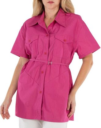 Our Legacy Ladies Cerise Cotton Ripstop Backless Army Shirt, Brand Size 38 (US Size 6)