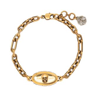 Alexander McQueen Gouden Skull Kettingarmband - Dames - Armbanden - Geel - ONE Size - Accessoires