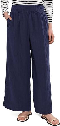 L.L.Bean Cloud Gauze Wide Leg Pants Womens Clothing Darkest Navy : LG 28, Cotton