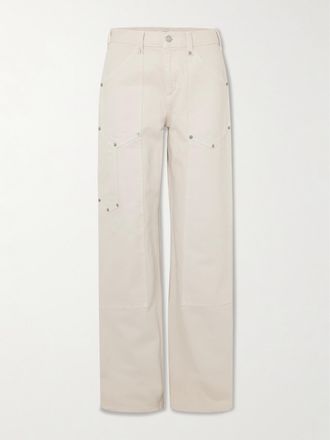 Re/Done Jeans Boyfriend A Vita Media Sfrangiati Workwear - Crema