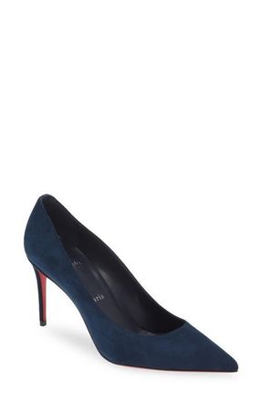 Christian Louboutin Kate Suede Pointed Toe Pump in Marine at Nordstrom, Size 10.5Us