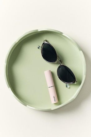 Addison Ross Blue Lacquered Round Scallop Tray