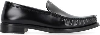 Prada Womens Leather Loafers Black Calf