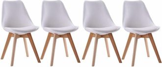 Happy Garden Set di 4 sedie scandinave bianche nora con cuscino