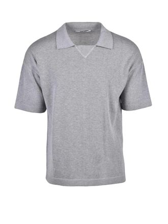 Mauro Grifoni Grey Cotton Knit Polo Shirt
