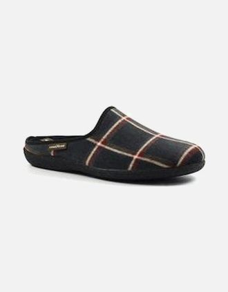 Lunar Mens Lunar KMA006 Goodyear Checkmate Black Slipper - Size: 11