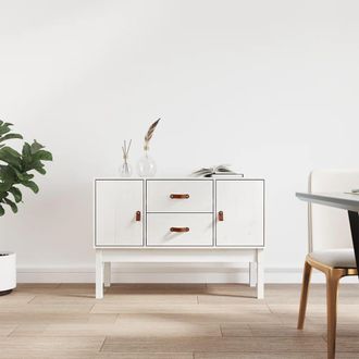 vidaXL Vidaxl - Aparador Madera Maciza De Pino Blanco 110x40x78 Cm