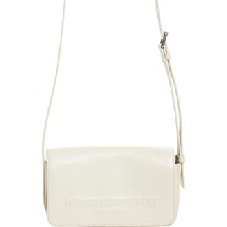 Alexander Wang Punch Leather Crossbody Bag in Vanilla at Nordstrom