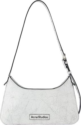 Acne Studios Womens Platt Mini Crackle Hobo Bag - - Leather - White Calf Leather - One Size