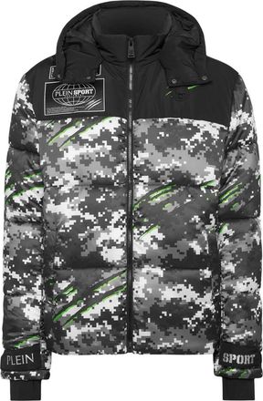 Plein Sport Nylon Puffer Jacket Pixel - Heren - Ski Jassen - Zwart - XL - Nylon - Fitness