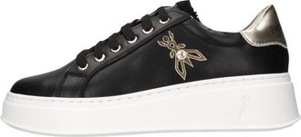 Patrizia Pepe Fly Detail Sneakers - Dames - Sneakers - Zwart - 39 EU - Leer - Schoenen