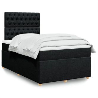 vidaXL Cama Box Spring Con Colch&oacute;n Tela Negro 120x200 Cm Vidaxl