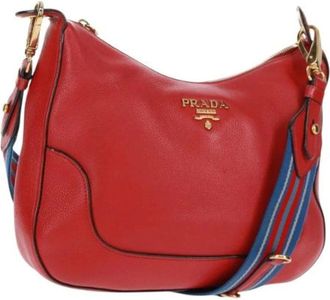 Prada Pre-owned Shoulder Bags, female, Red, Size: ONE SIZE Pre-owned Vintage Leather Shoulder Bag