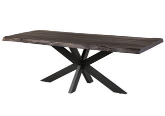 Massivmoebel24 Freeform 5 Tavolo Da Pranzo In Legno Di Mango - Verniciato Grigio / Gambe Incrociate Antracite Matt 220x100