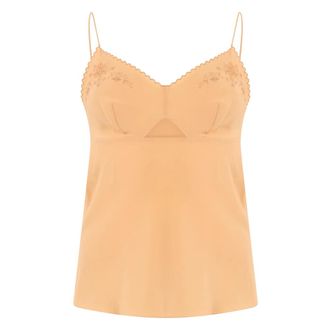 Alberta Ferretti Top met Bandjes en Borduurwerk - Dames - Tops zonder mouwen - Roze - L - Tops