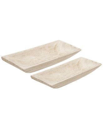 Sagebrook Home Set Of 2 Wood Rectangular Tray
