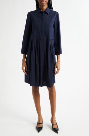 Emporio Armani Cotton Poplin Shirtdress in Solid Dark Blue at Nordstrom, Size 10 Us