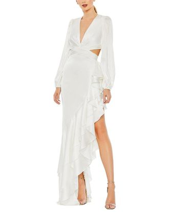 Mac Duggal Asymmetrical Ruffle Gown