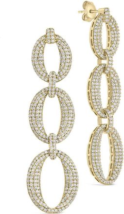 Sterling Forever Whitney CZ Chain Drop Earrings