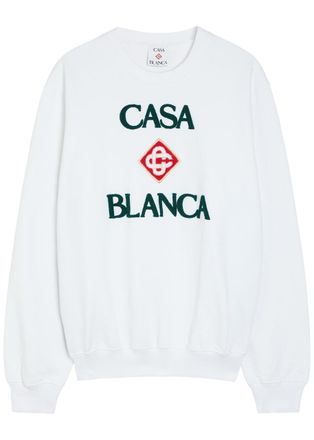 Casablanca Casablanca Stacked Terry-logo Cotton Sweatshirt - White - XL